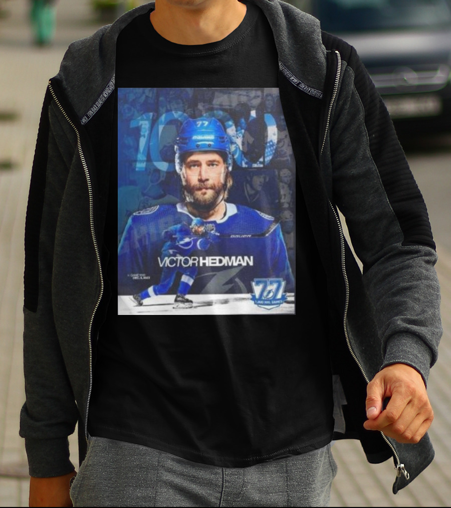 Victor Hedman 1000 NHL Games Milestone T-Shirt
