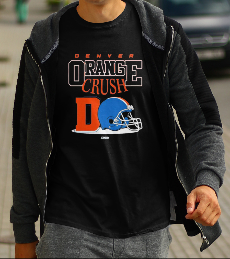 Denver Broncos Orange Crush Retro Helmet Logo D Jomboy T-Shirt