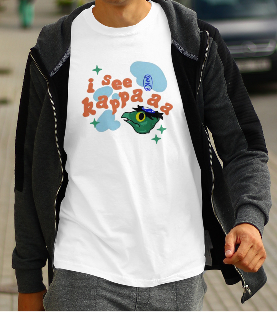 I See Kappaaa Cloud And Kappa Illustration Floating Elements T-Shirt