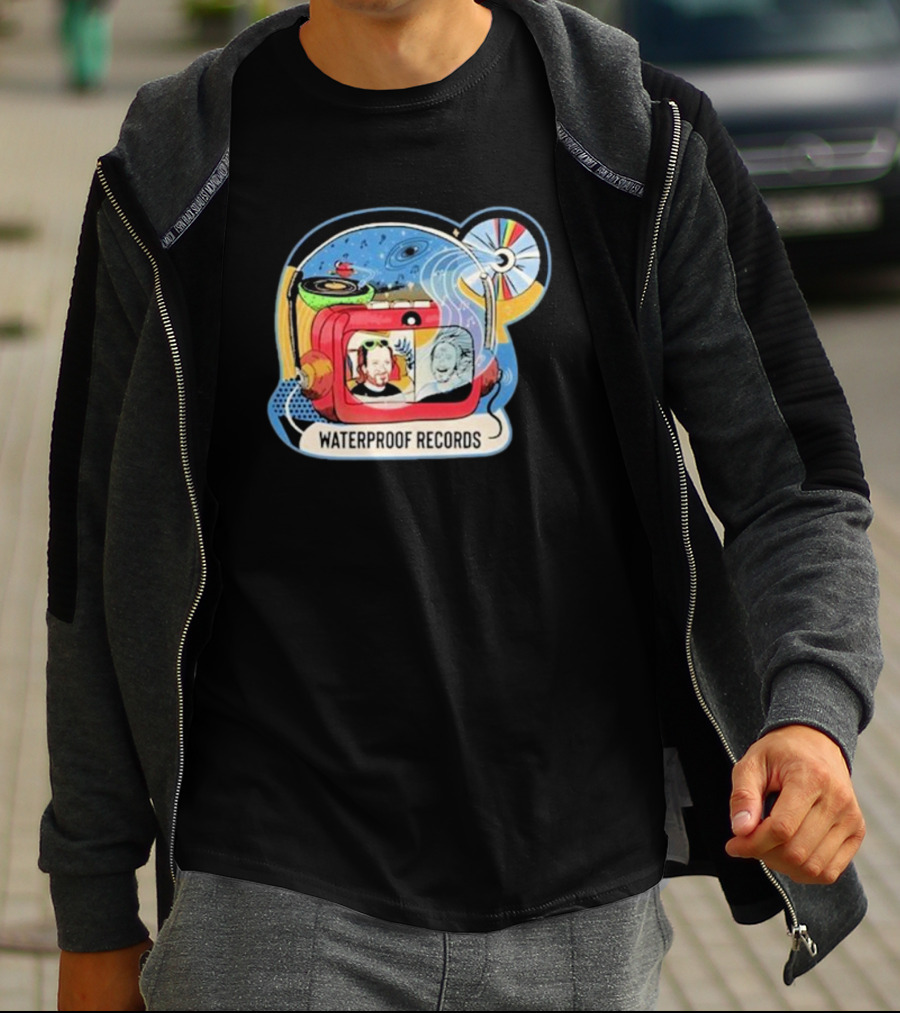 Waterproof Records Cosmic Vinyl And TV Adventure T-Shirt