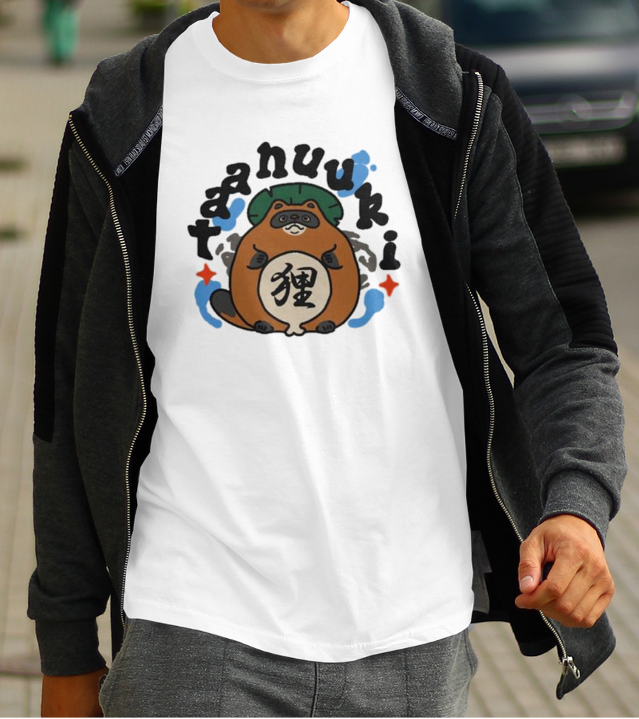 Tanuki Lucky Cat Kanji T-Shirt