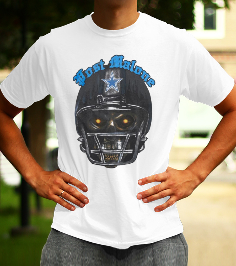 Post Malone Dallas Cowboys Helmet Skeleton With Star T-Shirt