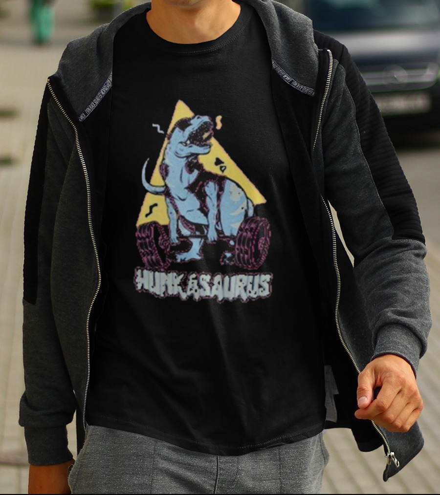 Hunkasaurus Dinosaur Weightlifting Icon Fitness Motivation T-Shirt