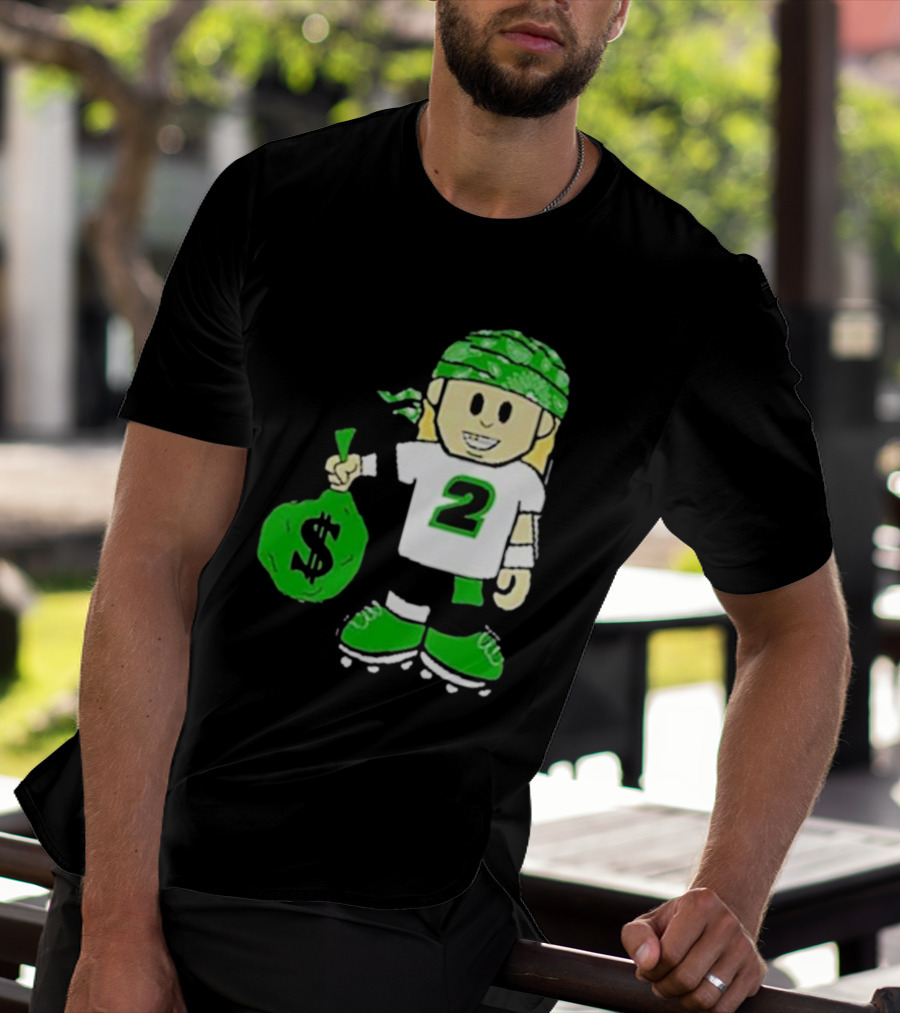 Football Player Number 2 Kids Money Bag Cartoon T-Shirt