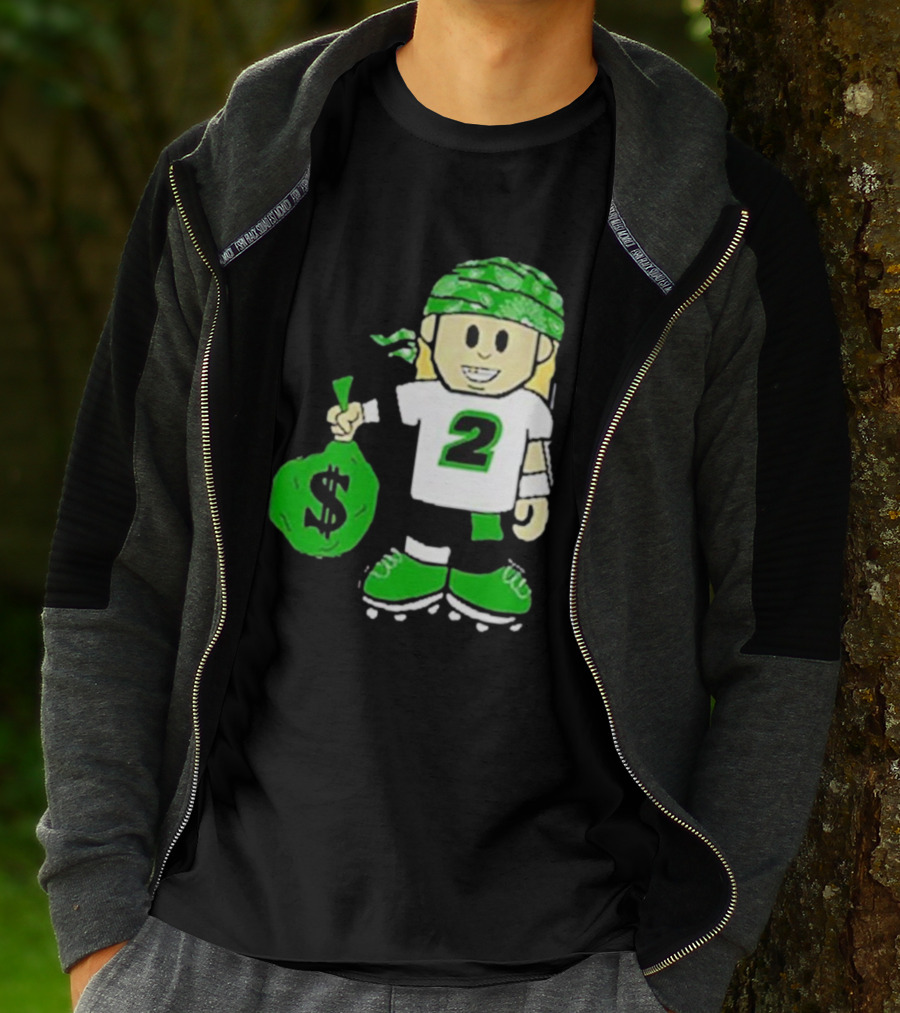 Football Player Number 2 Kids Money Bag Cartoon T-Shirt