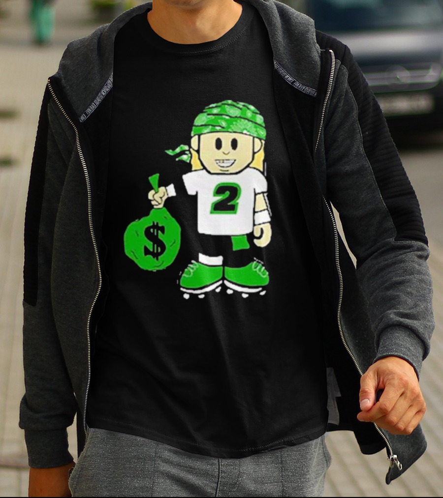 Football Player Number 2 Kids Money Bag Cartoon T-Shirt