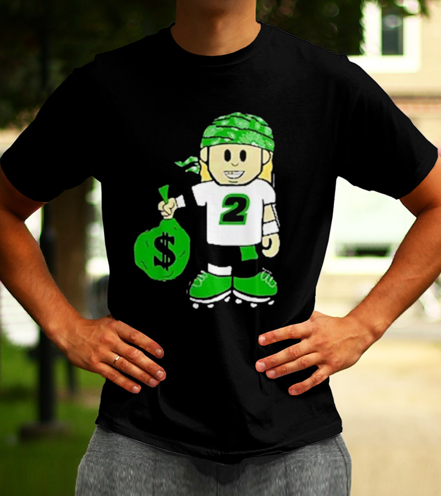 Football Player Number 2 Kids Money Bag Cartoon T-Shirt