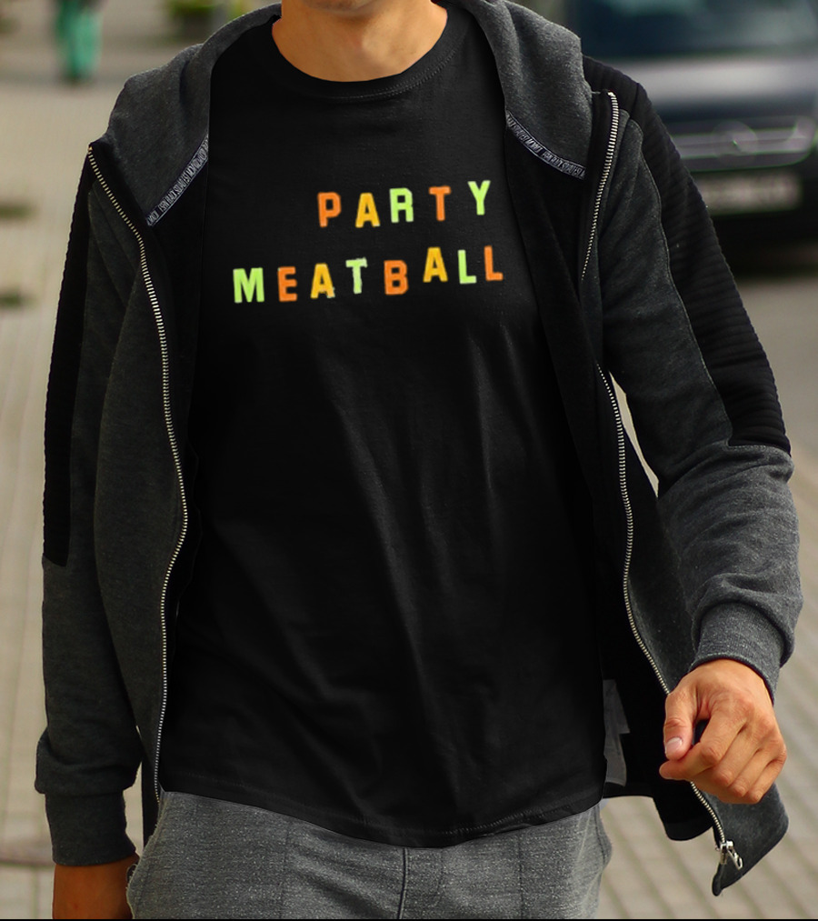 Katie Kimmel Party Meatball Vintage Typography Fun T-Shirt