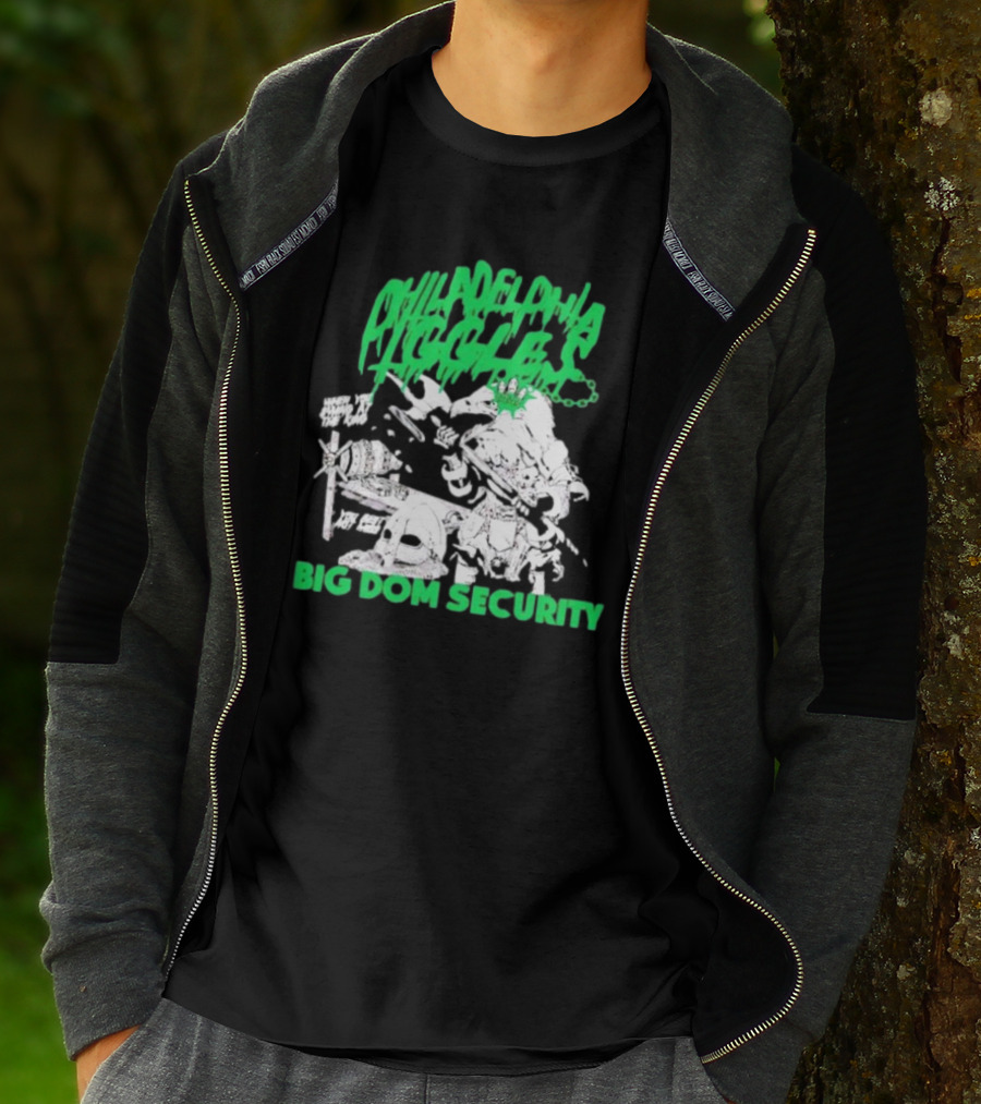 Philadelphia Eagles Big Dom Security Fierce Armored Guard With Spiked Bat T-Shirt