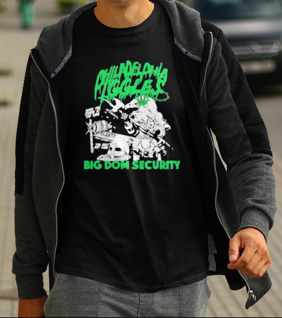 Philadelphia Eagles Big Dom Security Fierce Armored Guard With Spiked Bat T-Shirt