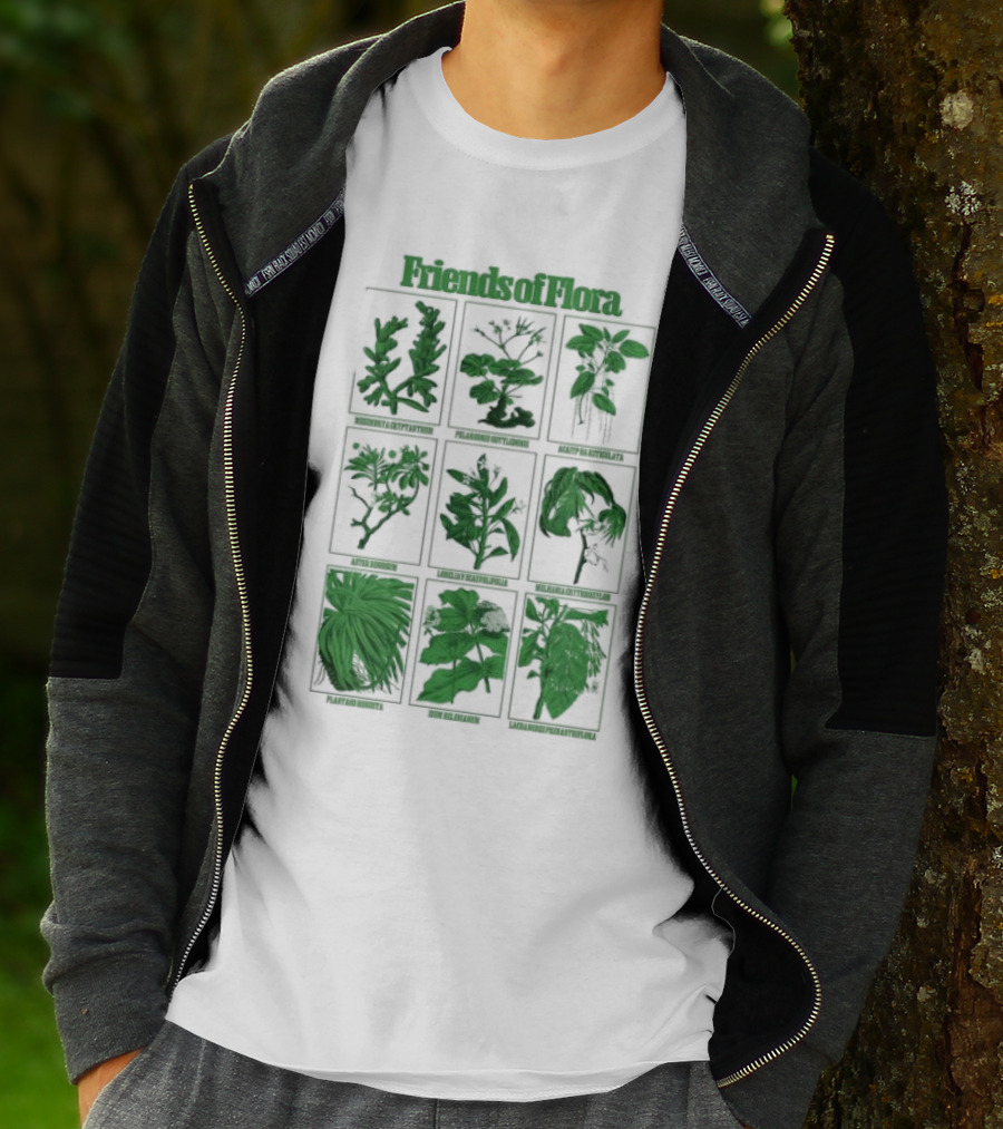 Friends Of Flora Plants Green Botanical Compilation T-Shirt