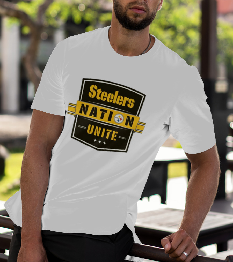 Steelers Nation Unite Emblem With Stars And Iconic Team Colors T-Shirt