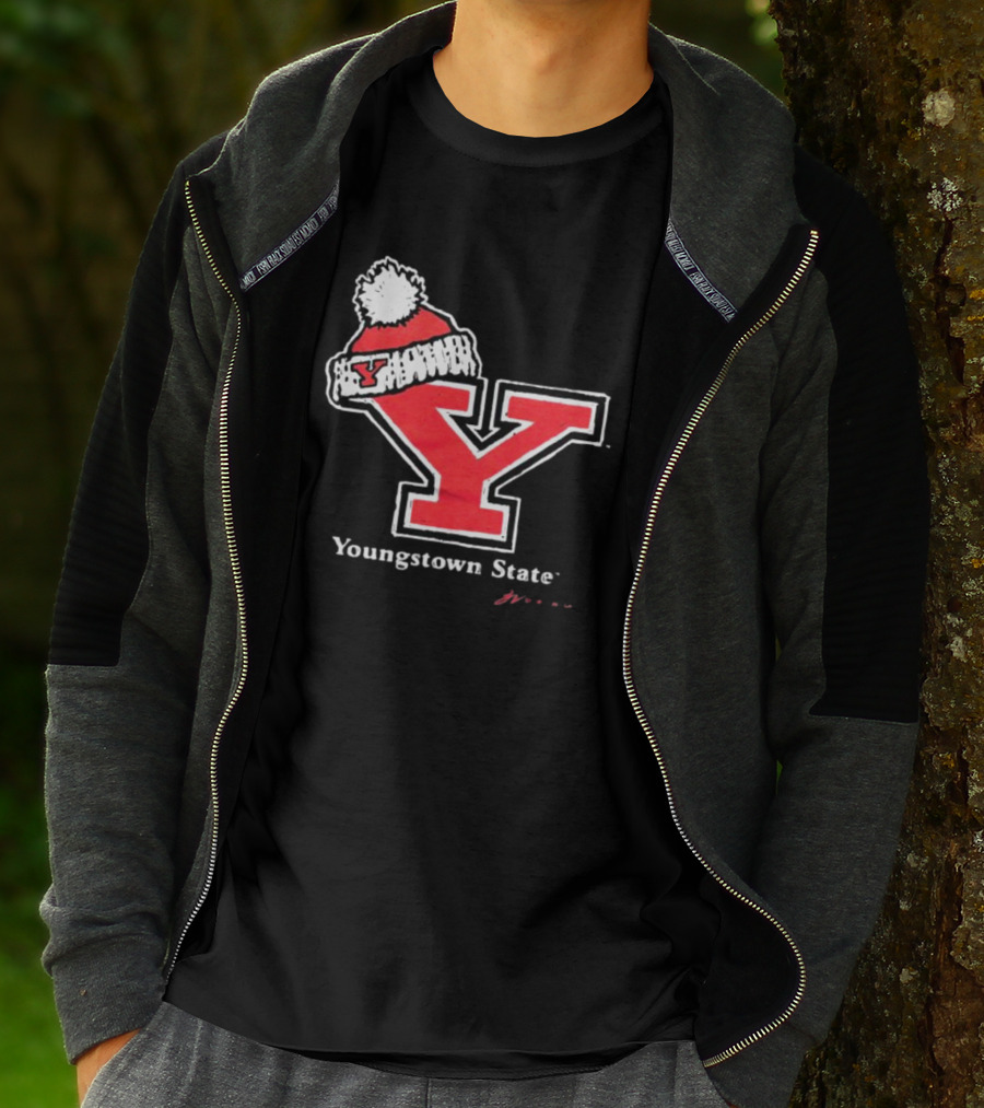 Youngstown State Y Logo With Knit Hat T-Shirt