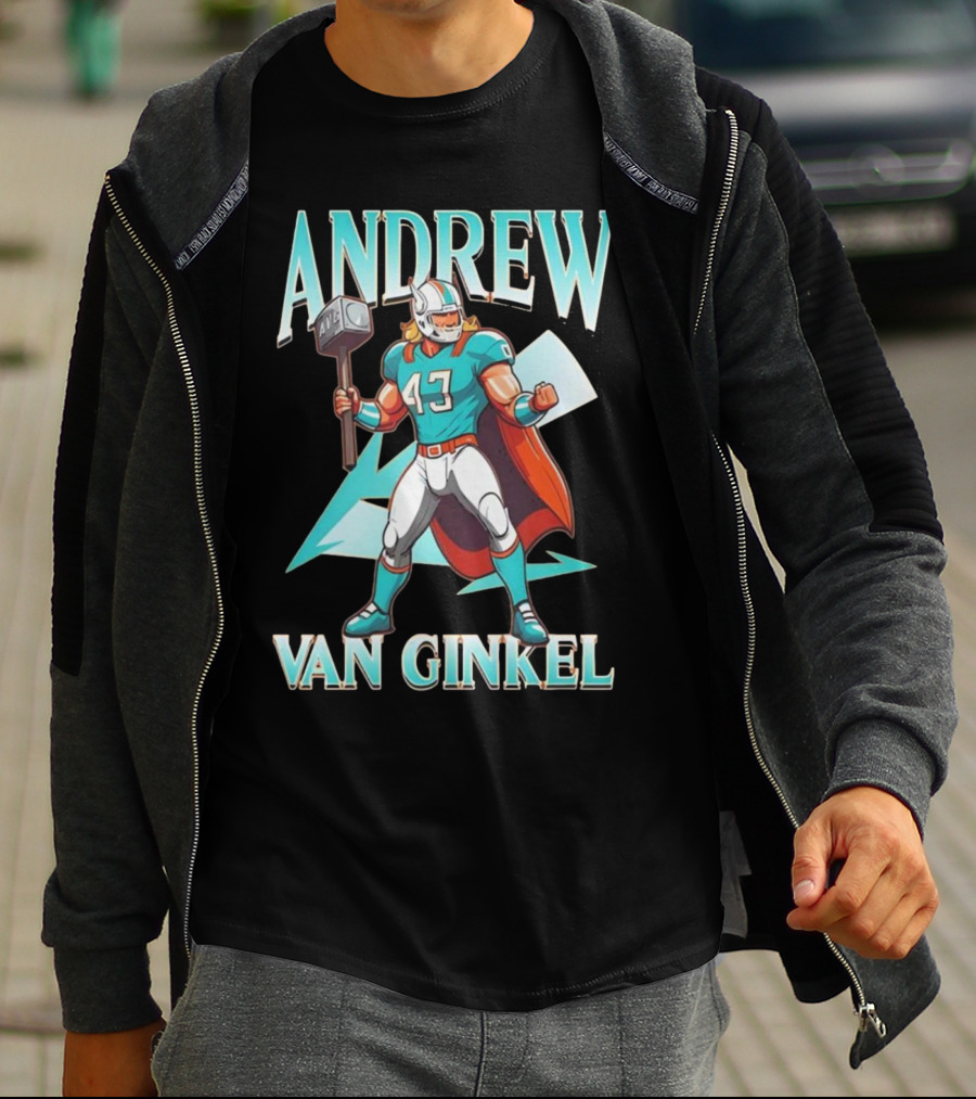 Andrew Van Ginkel Thor 47 Teal Hammer Iconic Figure T-Shirt