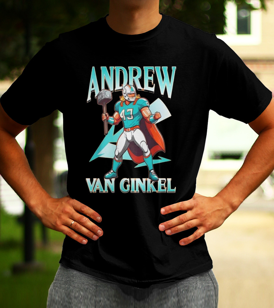 Andrew Van Ginkel Thor 47 Teal Hammer Iconic Figure T-Shirt