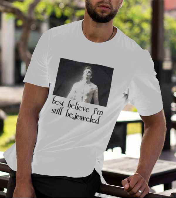 Best Believe I'm Still Bejeweled Black And White Male T-Shirt