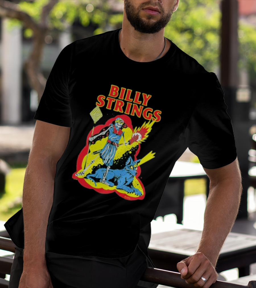 Billy Strings Skeleton Warrior With Blue Cyclops Cat T-Shirt