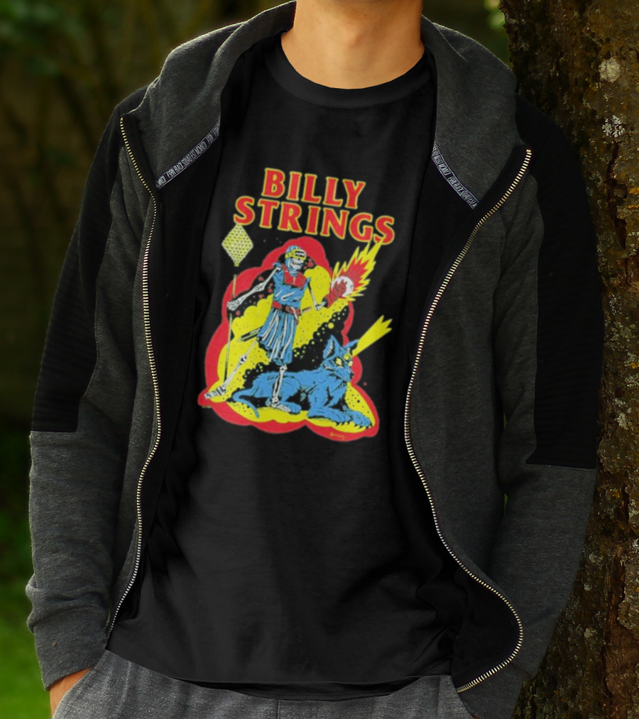 Billy Strings Skeleton Warrior With Blue Cyclops Cat T-Shirt