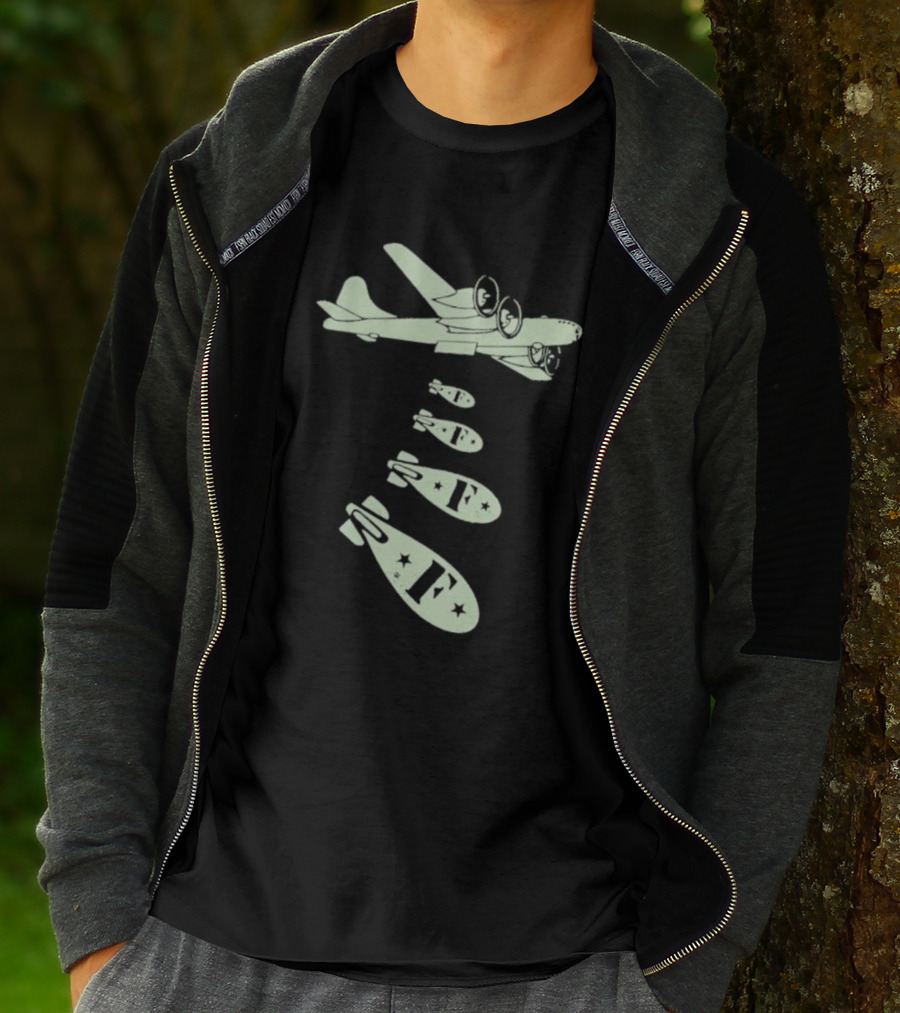 Vintage Bomber Dropping F Bombs Airplane T-Shirt