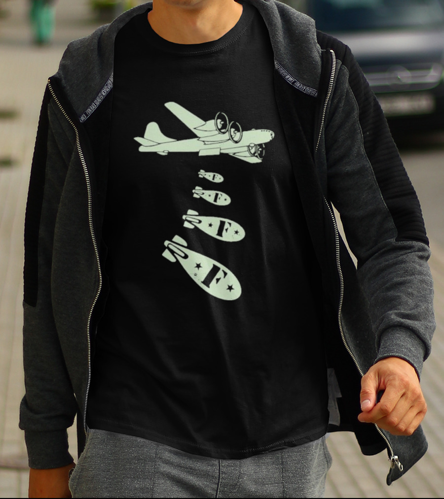 Vintage Bomber Dropping F Bombs Airplane T-Shirt