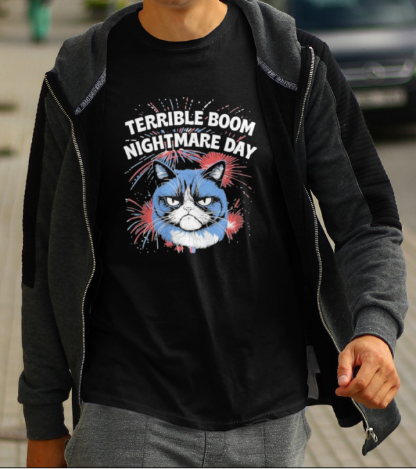 Terrible Boom Nightmare Day Cat Explosion T-Shirt