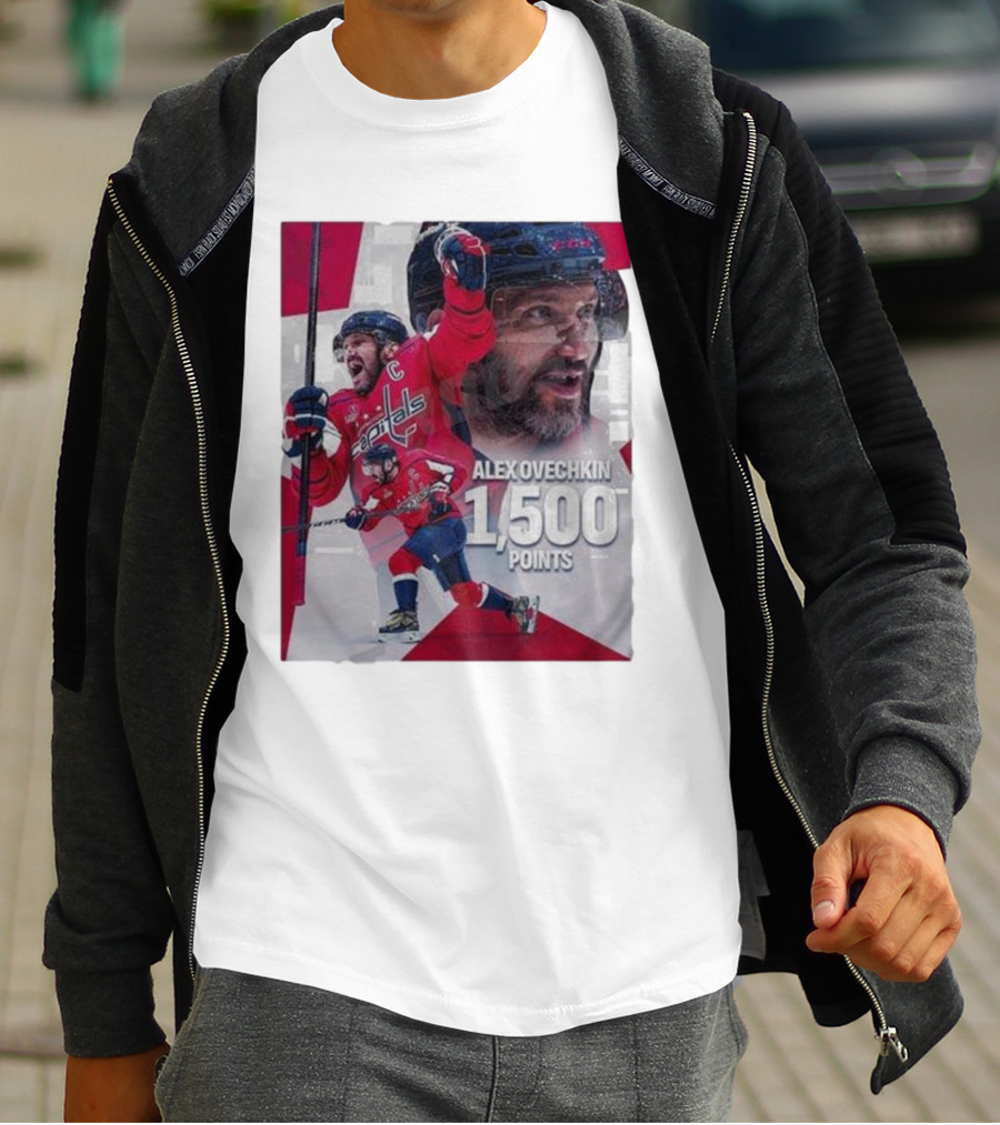 Alex Ovechkin 1500 Points Celebration Washington Capitals Red And White Hockey T-Shirt