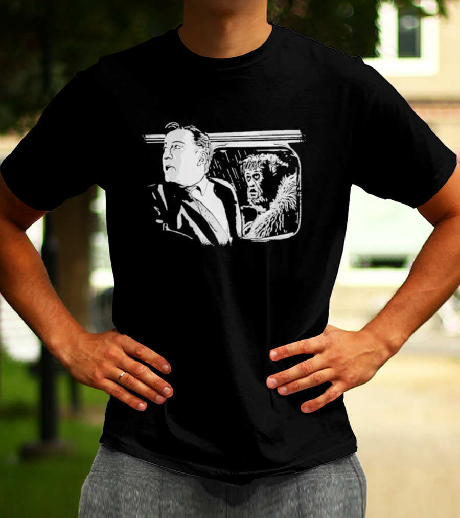 Nightmare At 20000 Feet Twilight Zone Classic Scene With Gremlin Aircraft Passenger T-Shirt