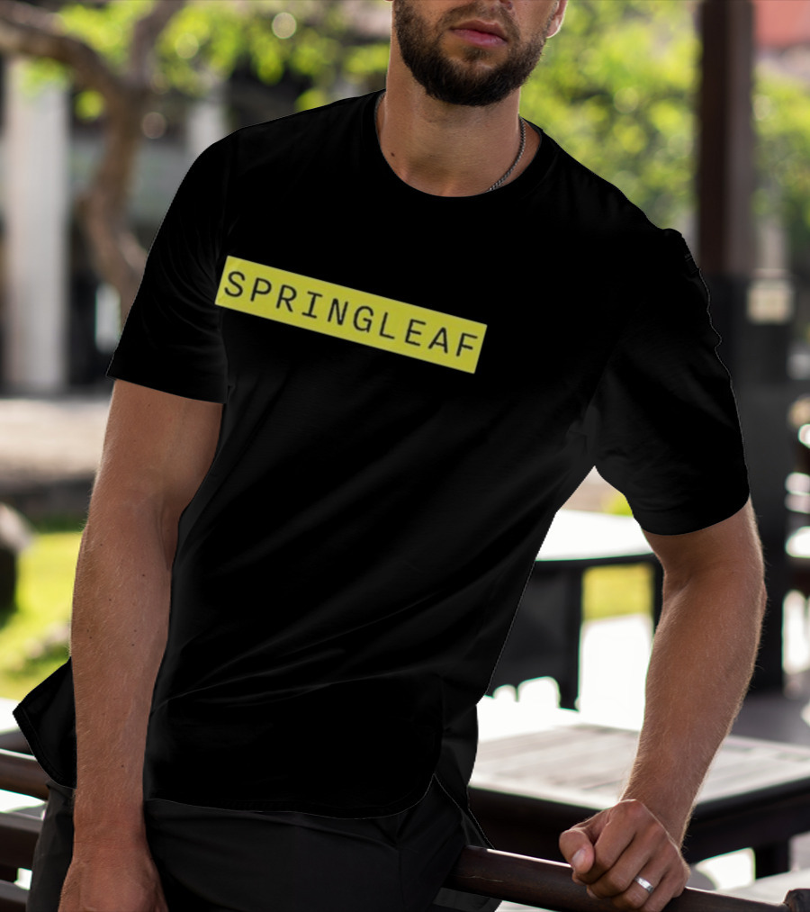 SPRINGLEAF Black And Yellow Minimalist T-Shirt