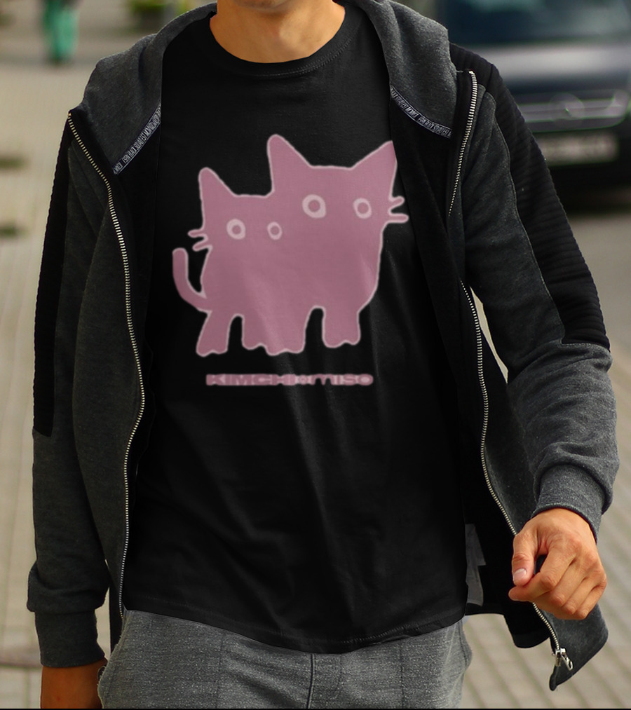 Twins Cat Kimchi Miso Retro Feline Duo T-Shirt