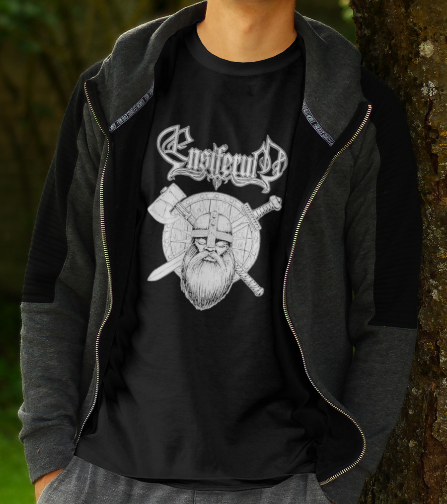Ensiferum Viking Warrior Axe Sword Shield Nordic T-Shirt