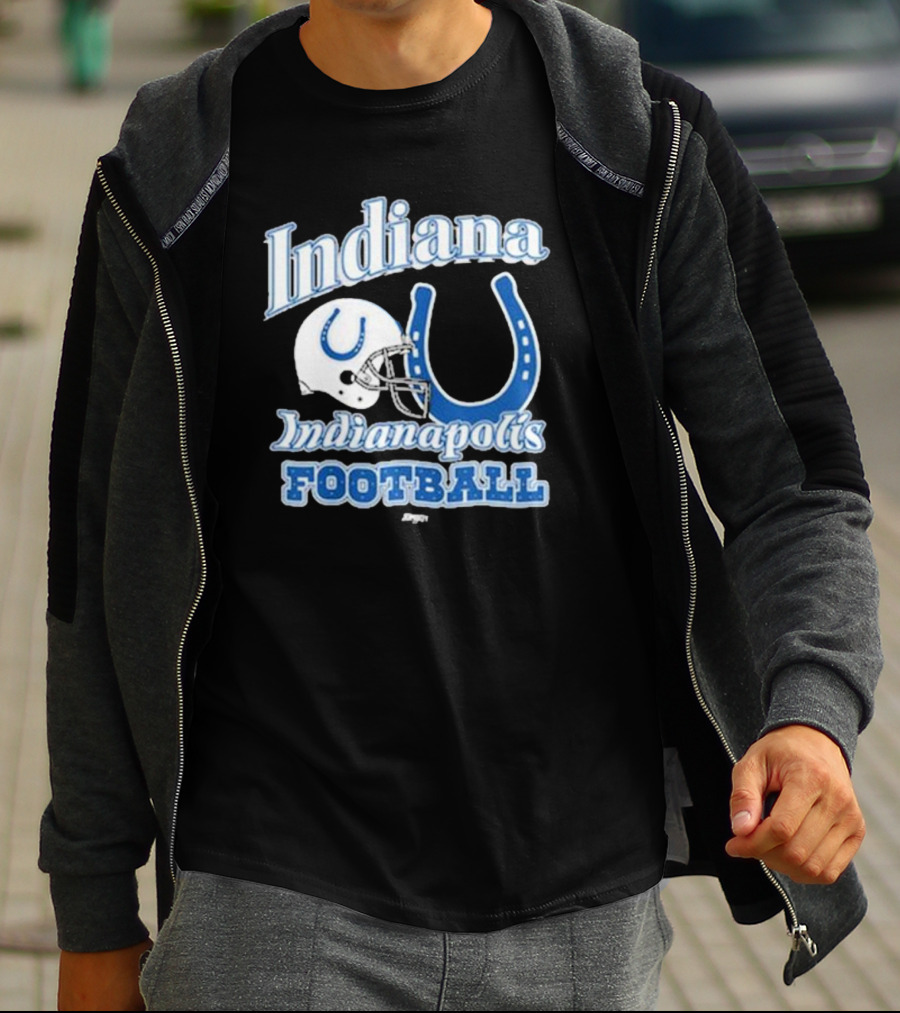 Indiana Indianapolis Colts Football Helmet Horseshoe T-Shirt