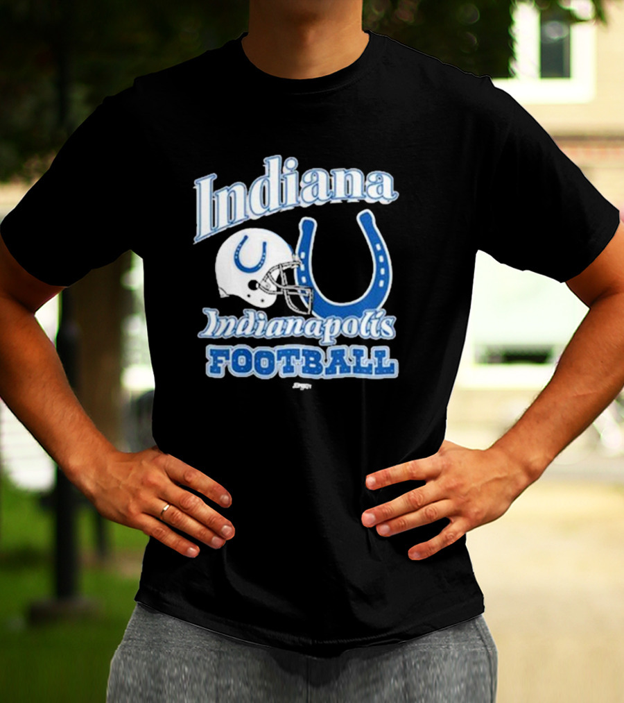 Indiana Indianapolis Colts Football Helmet Horseshoe T-Shirt