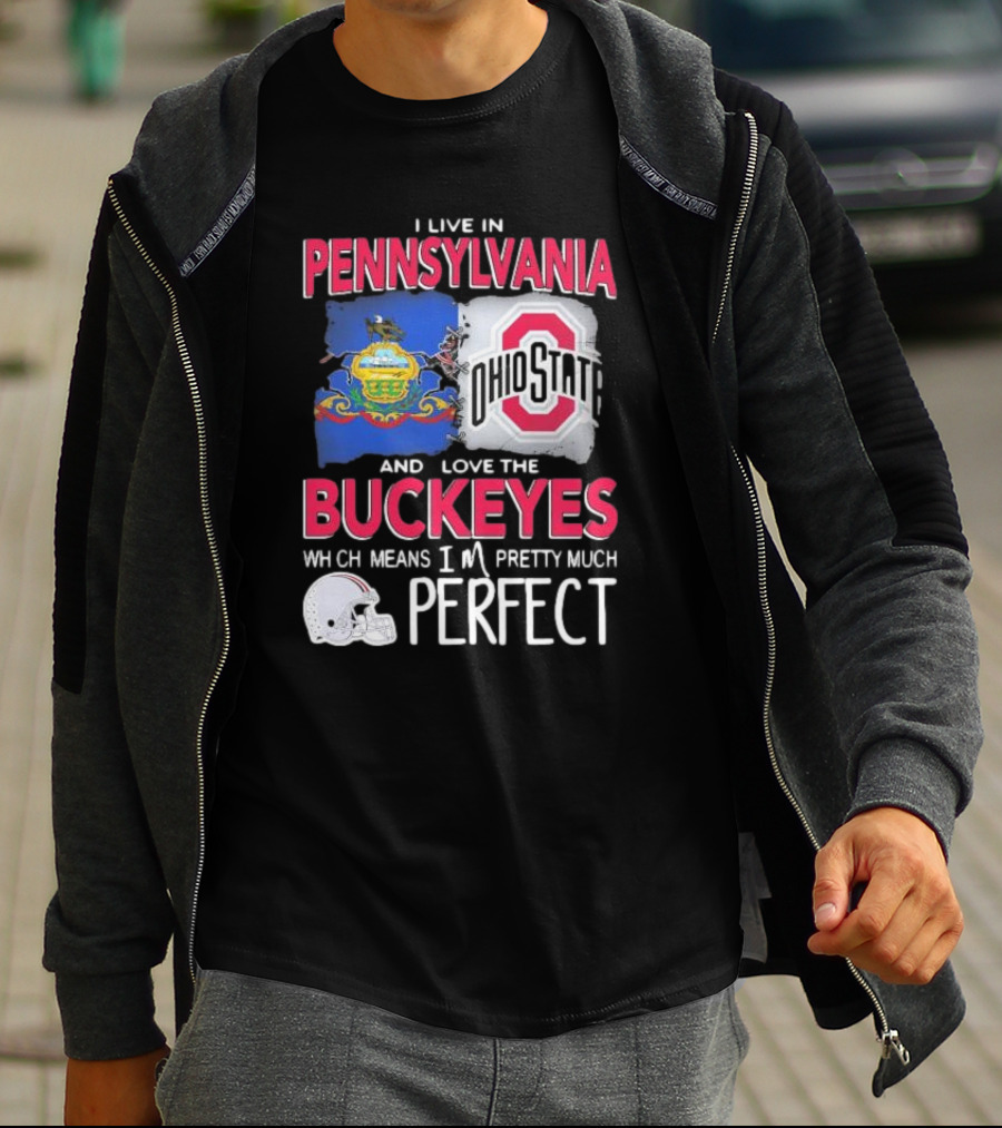I Live In Pennsylvania Love The Ohio State Buckeyes Pretty Much Perfect T-Shirt