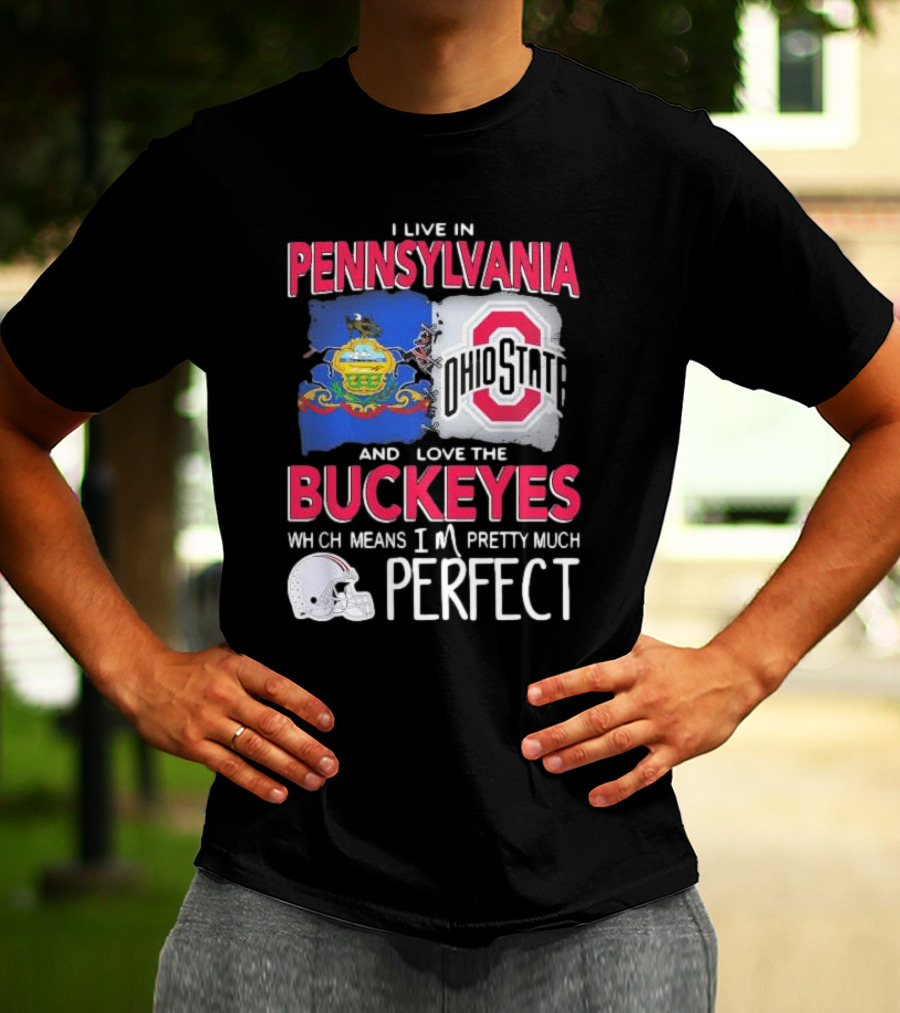 I Live In Pennsylvania Love The Ohio State Buckeyes Pretty Much Perfect T-Shirt