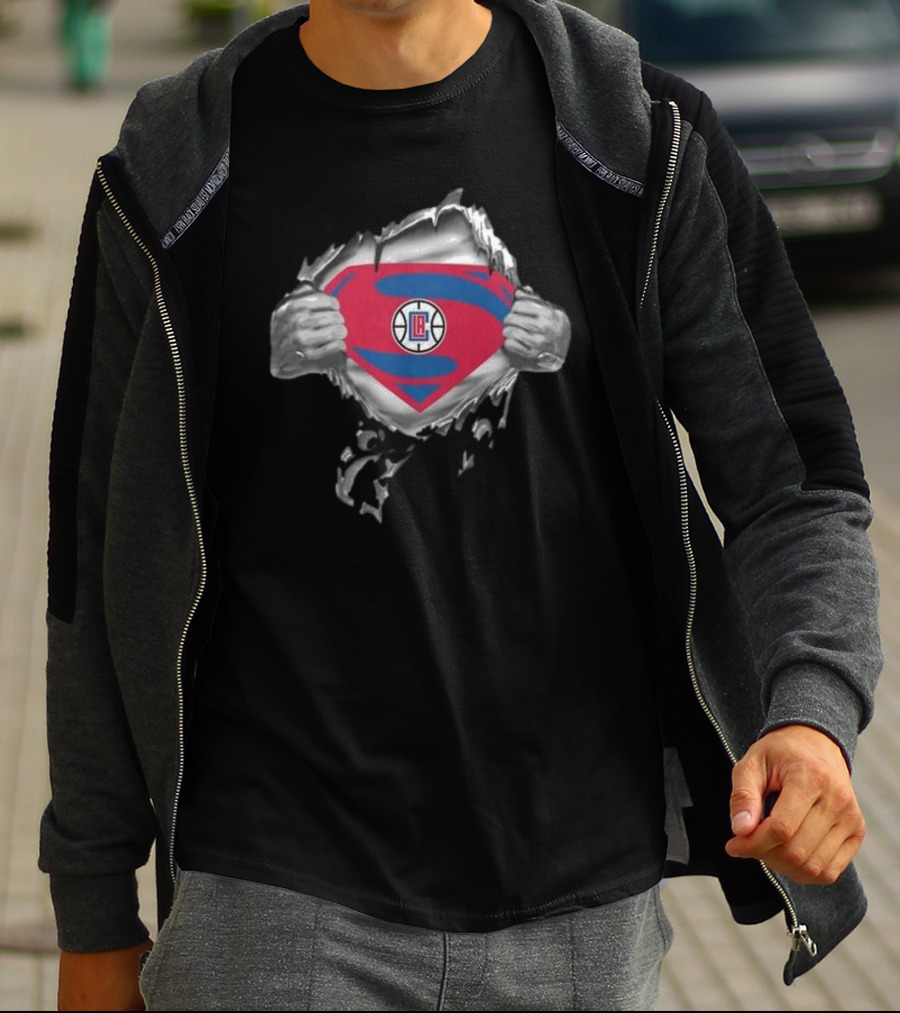 LA Clippers Superhero Emblem Reveal T-Shirt