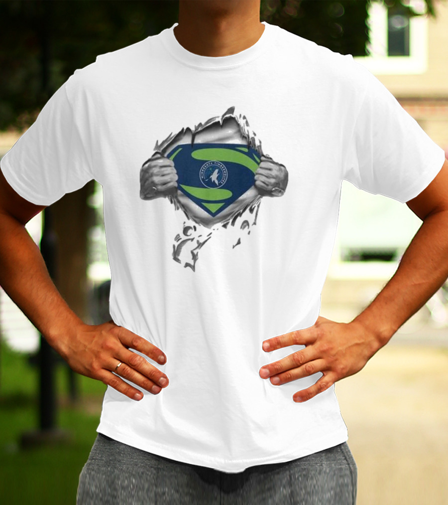 Minnesota Timberwolves Superman Logo Fusion T-Shirt