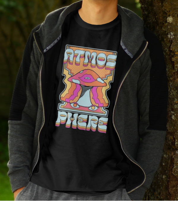 Atmosphere Mushroom Retro Perspective T-Shirt