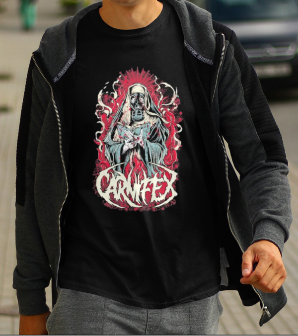 Carnifex Sister Rot Gas Mask Nun With Red Aura T-Shirt