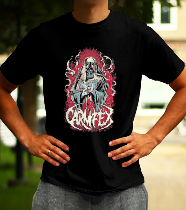 Carnifex Sister Rot Gas Mask Nun With Red Aura T-Shirt