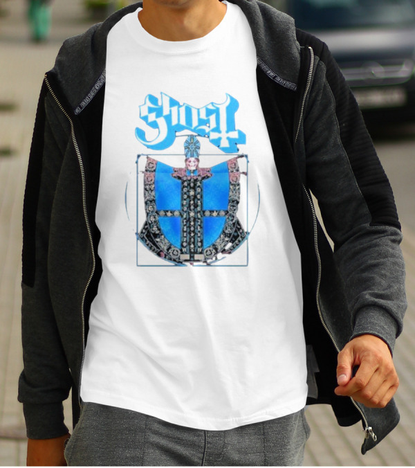 Ghost Vitruvian Skeleton Pope T-Shirt