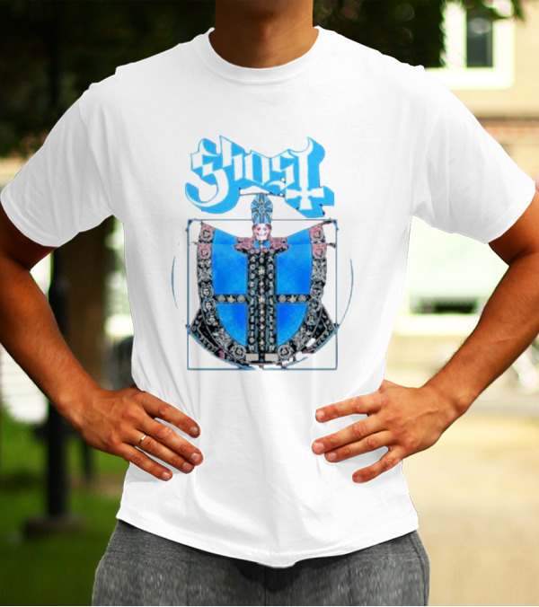 Ghost Vitruvian Skeleton Pope T-Shirt