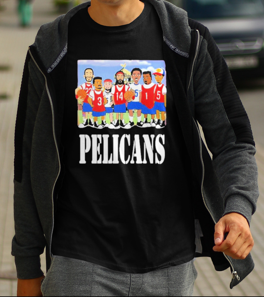 Joelvenile Recess Pelicans Basketball Team Cartoon Characters T-Shirt