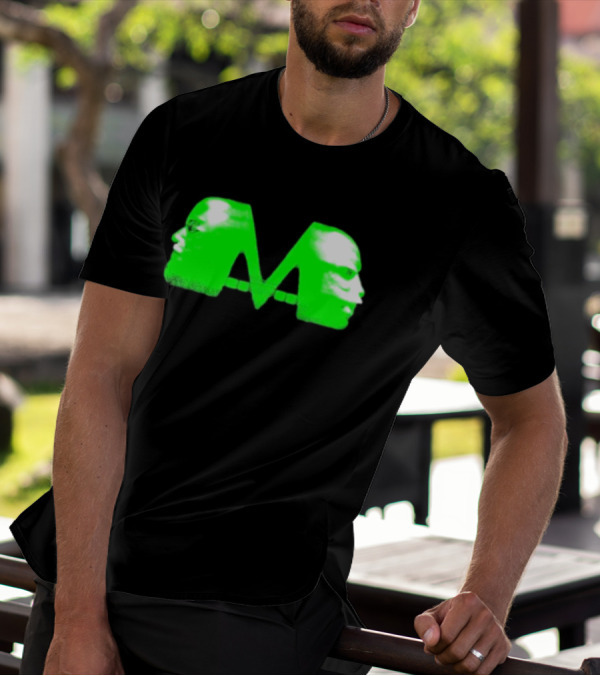 Mansionz M Faces Neon Green Portrait T-Shirt