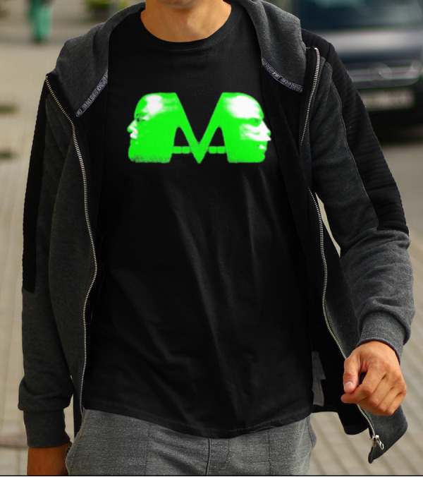 Mansionz M Faces Neon Green Portrait T-Shirt