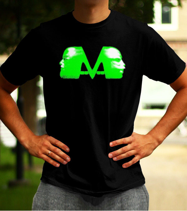 Mansionz M Faces Neon Green Portrait T-Shirt
