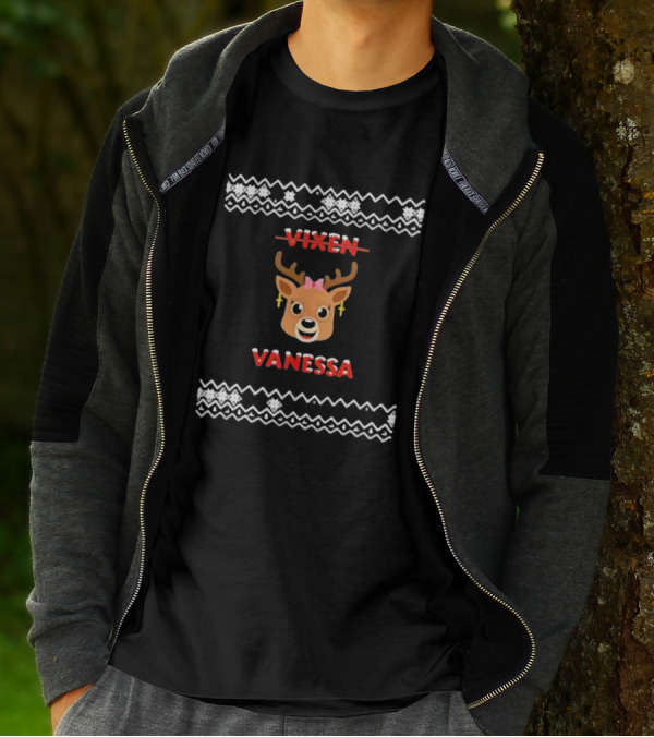 Vixen Vanessa Reindeer Mrs Claus Festive Holiday T-Shirt