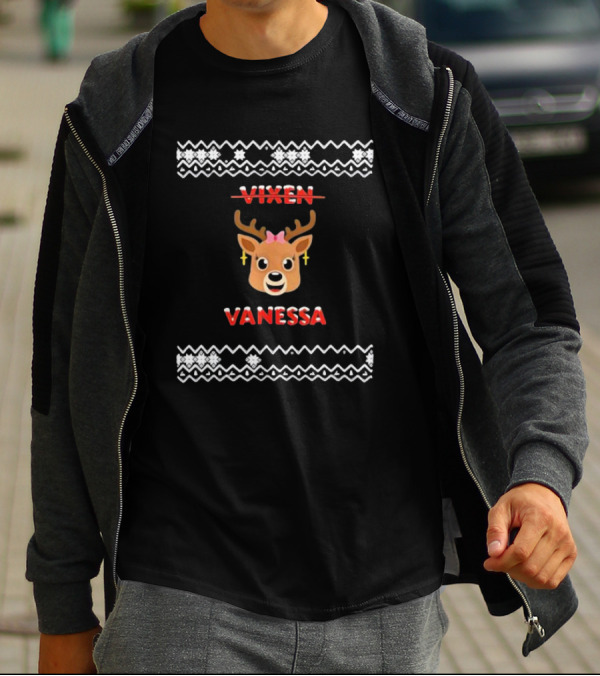 Vixen Vanessa Reindeer Mrs Claus Festive Holiday T-Shirt