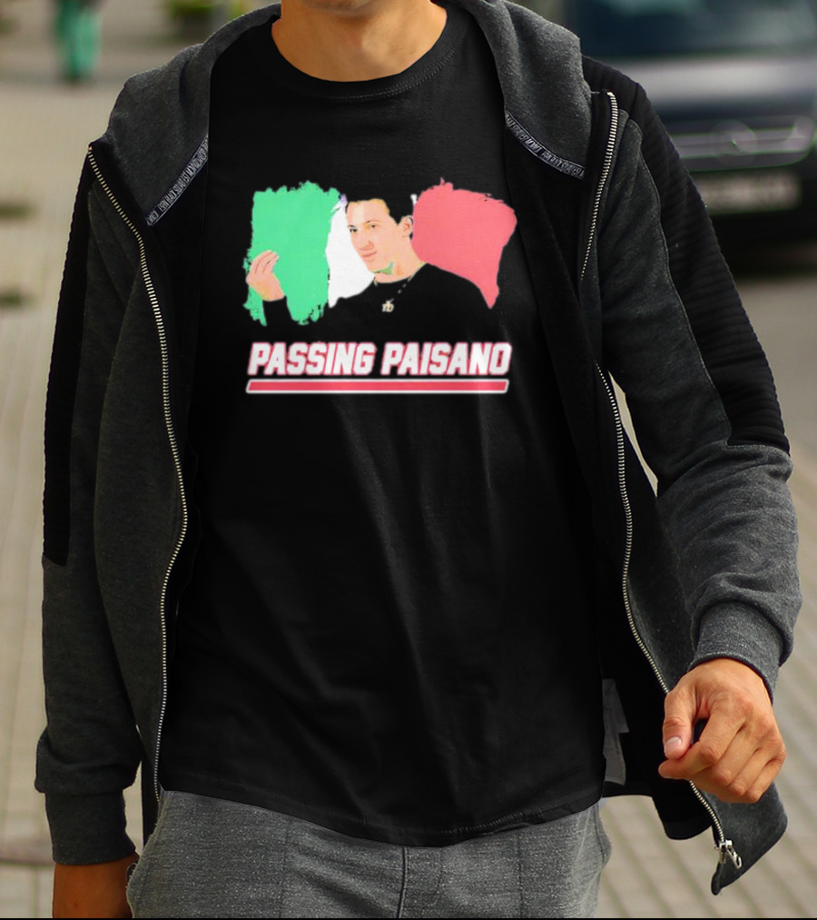 Passing Paisano Italian Gesture Flag Background T-Shirt
