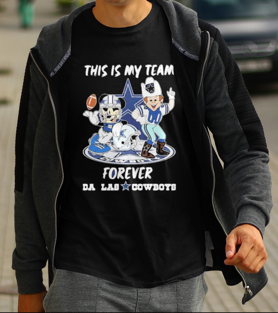 THIS IS MY TEAM FOREVER DALLAS COWBOYS FOOTBALL MASCOT STAR T-Shirt