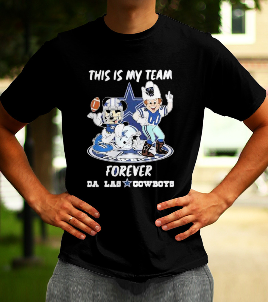 THIS IS MY TEAM FOREVER DALLAS COWBOYS FOOTBALL MASCOT STAR T-Shirt